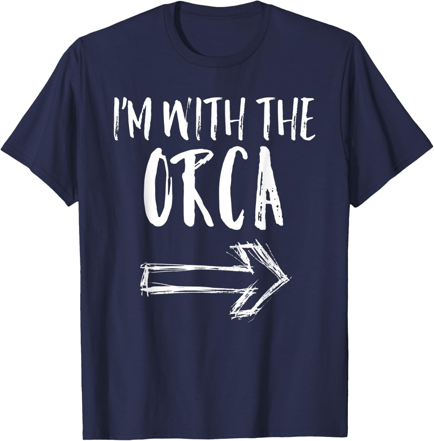 Funny I'm With The Orca Costume Halloween Matching Parent T-Shirt - T-Shirt | Navy