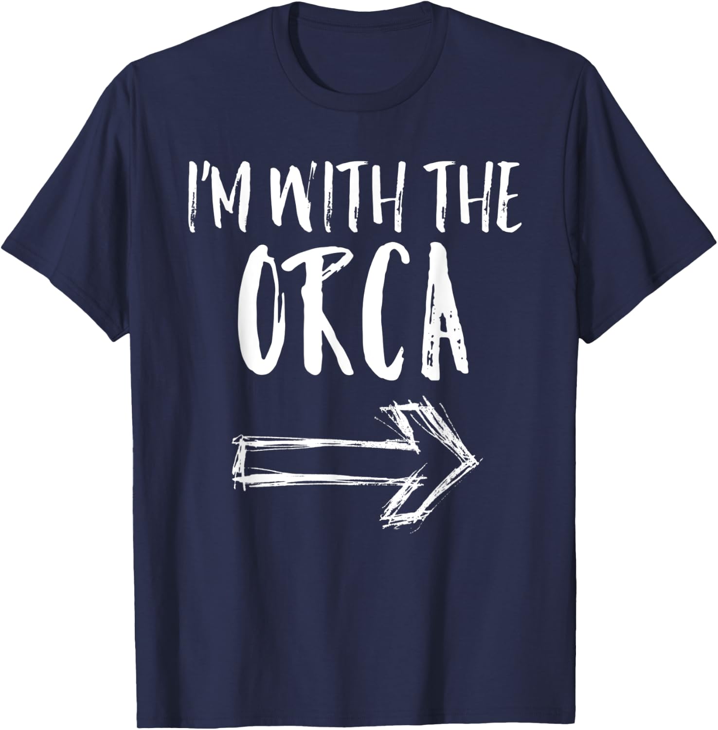 Funny I'm With The Orca Costume Halloween Matching Parent T-Shirt - T-Shirt | Navy