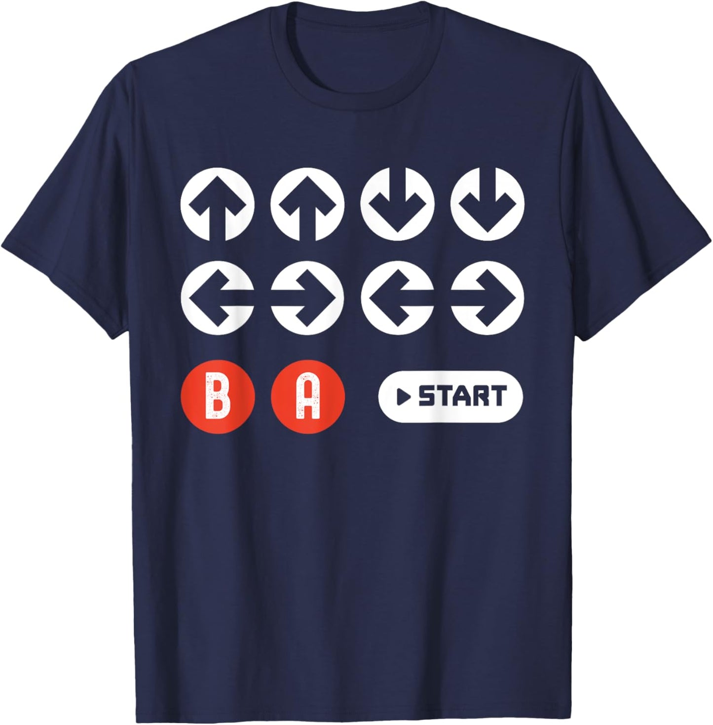 Up Up Down Left Right B A Start Cheat Code Funny Video Game T-Shirt - T-Shirt | Navy