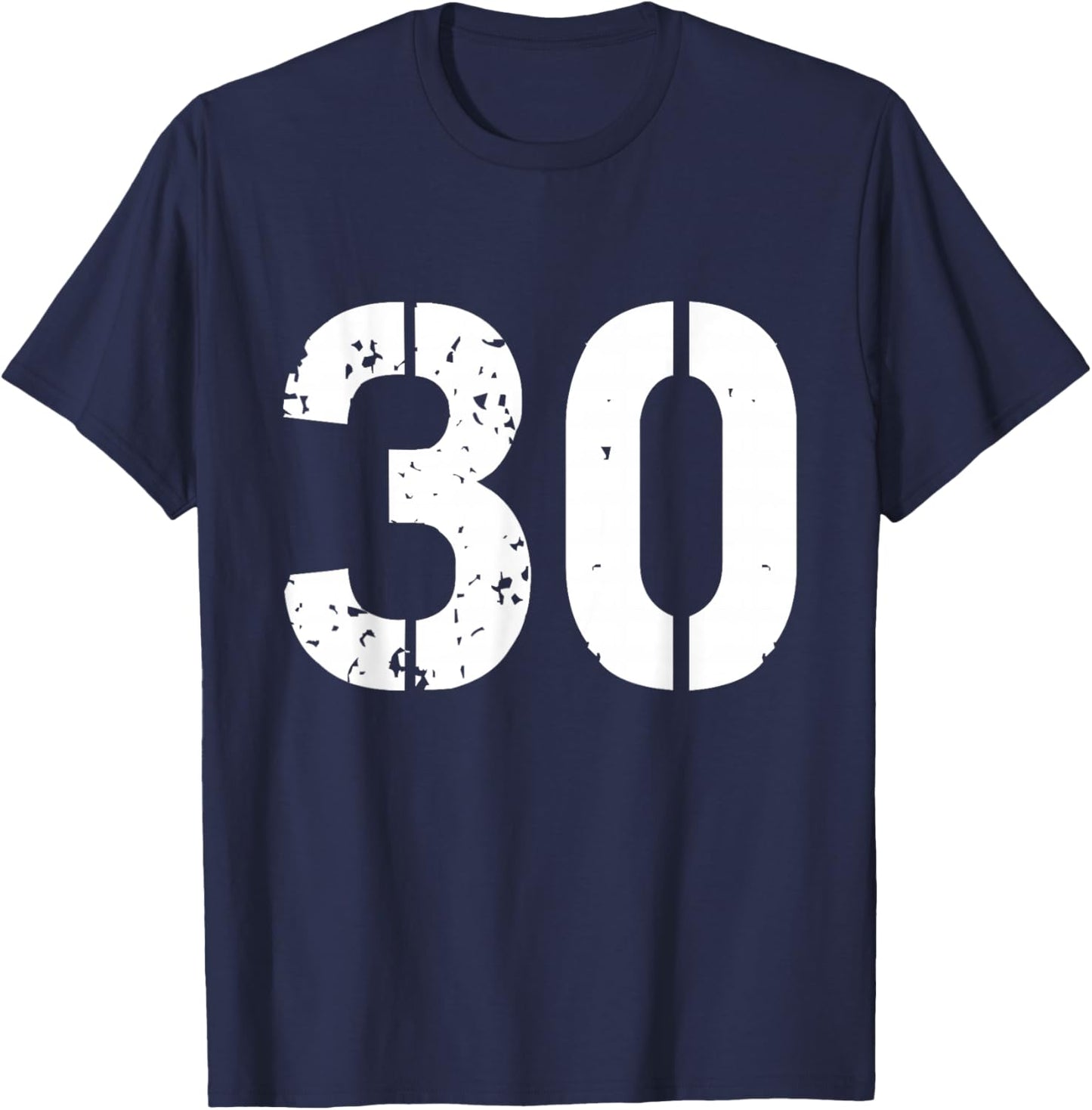 Uniform Numbered Jersey Designs for Sports Fans - -Adults & Kids - Black - Small - Short Sleeve - - Number 30 Varsity Team - 30th Birthday & 30 Years Old T-Shirt - T-Shirt | Navy