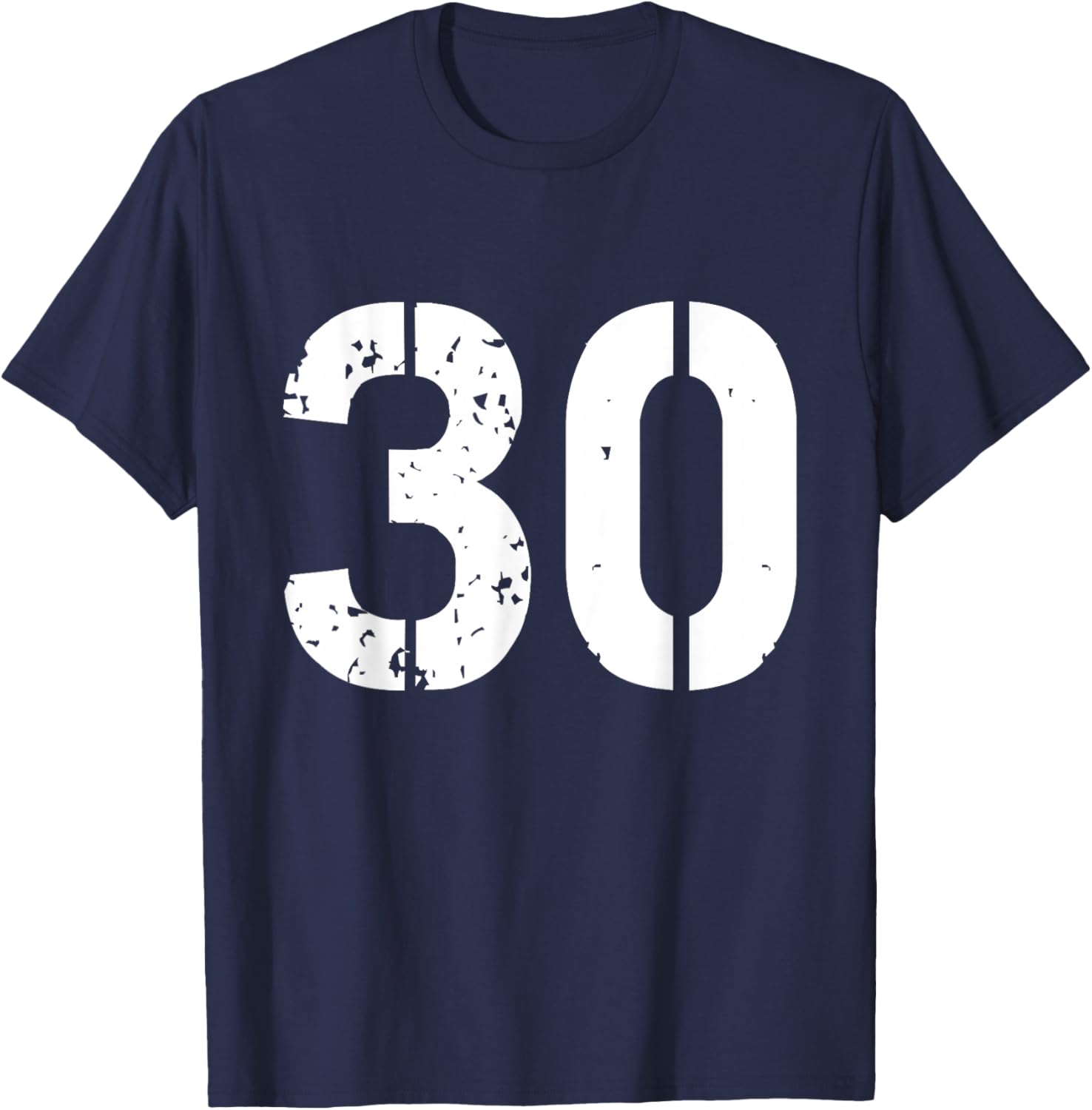 Uniform Numbered Jersey Designs for Sports Fans - -Adults & Kids - Black - Small - Short Sleeve - - Number 30 Varsity Team - 30th Birthday & 30 Years Old T-Shirt - T-Shirt | Navy