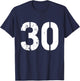 Uniform Numbered Jersey Designs for Sports Fans - -Adults & Kids - Black - Small - Short Sleeve - - Number 30 Varsity Team - 30th Birthday & 30 Years Old T-Shirt - T-Shirt | Navy
