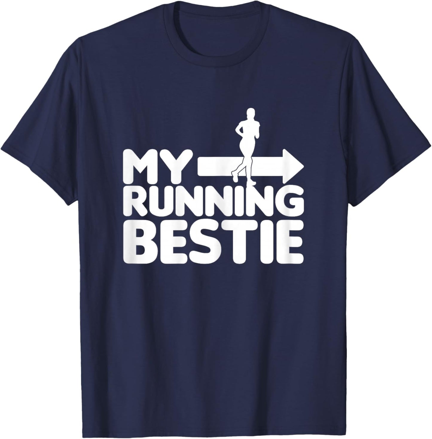 My Running Bestie - Funny Friends Set 1/2 pointing right T-Shirt - T-Shirt | Navy