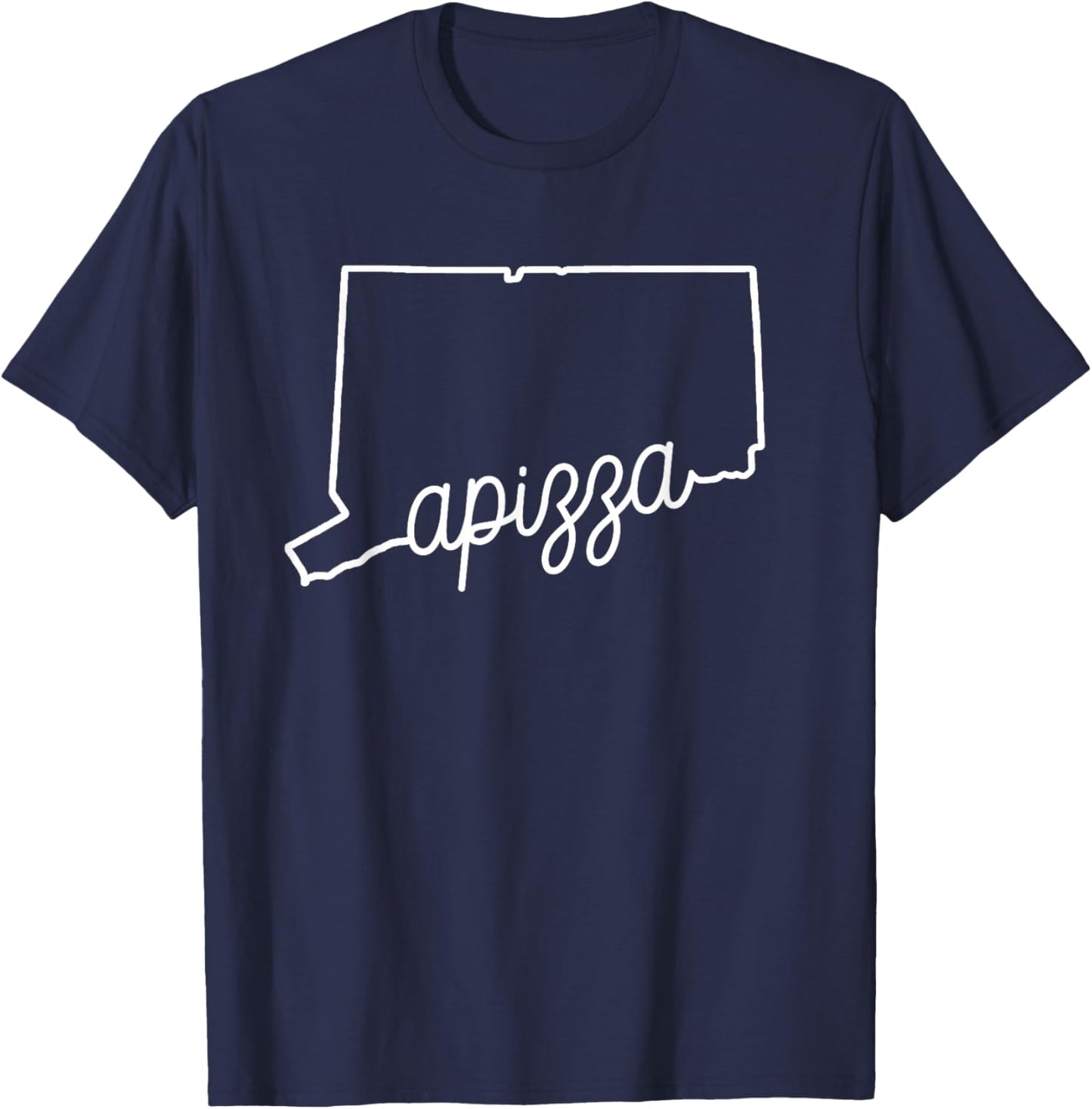 Apizza New Haven Pizza Award Winning Tomato Pie Connecticut T-Shirt - T-Shirt | Navy