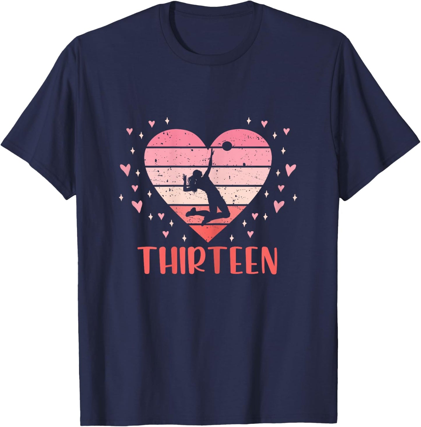 13 Year Old Cute Volleyball Birthday Girl 13th B-day T-Shirt - T-Shirt | Navy