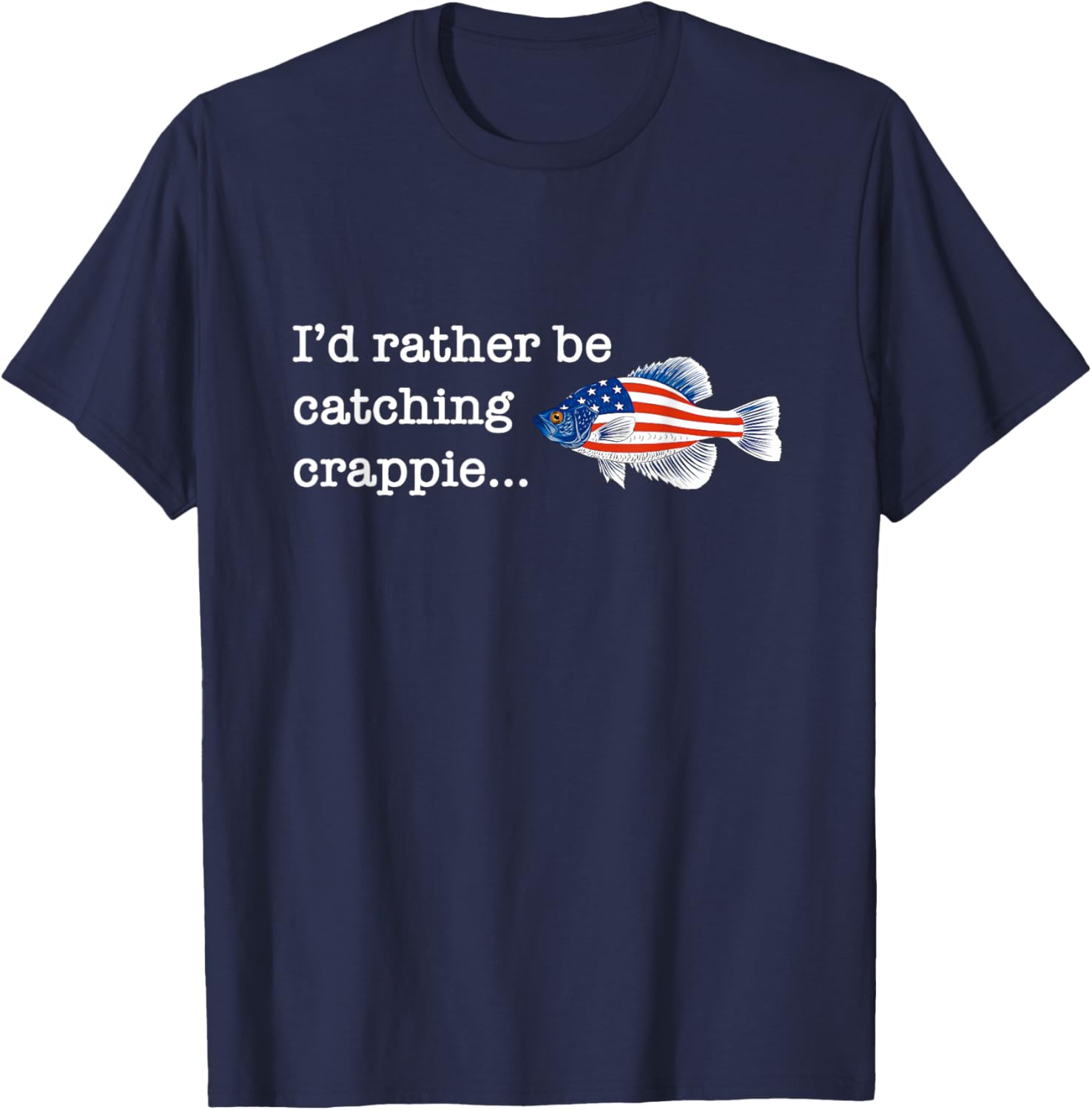 Freshwater Fishing Gift Men Women Kids USA Black Crappie T-Shirt - T-Shirt | Navy