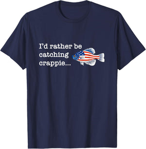 Freshwater Fishing Gift Men Women Kids USA Black Crappie T-Shirt - T-Shirt | Navy