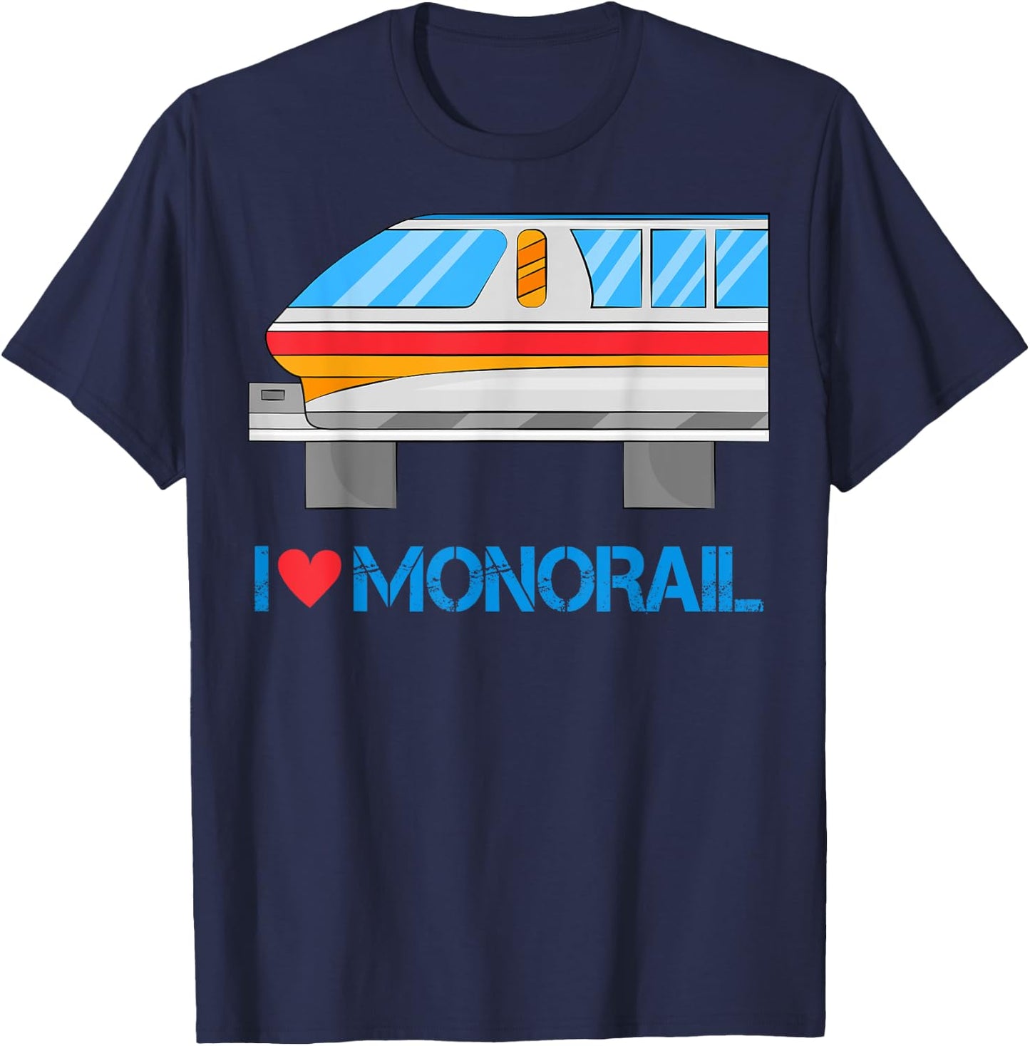 Vehicle Monorail T Shirt. Public Transportation People Mover T-Shirt - T-Shirt | Navy