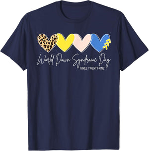 World Down Syndrome Awareness Day 3.21 Trisomy Support T-Shirt - T-Shirt | Navy