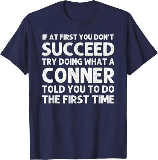 CONNER Funny Surname Family Tree Birthday Reunion Idea T-Shirt - T-Shirt | Navy