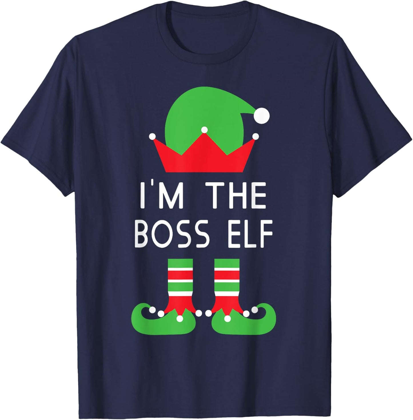 I'm The Boss Elf Funny Christmas T Shirt T-Shirt - T-Shirt | Navy