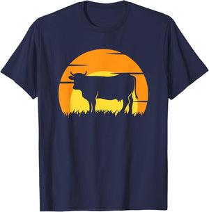 Cow Retro T-Shirt - T-Shirt | Navy