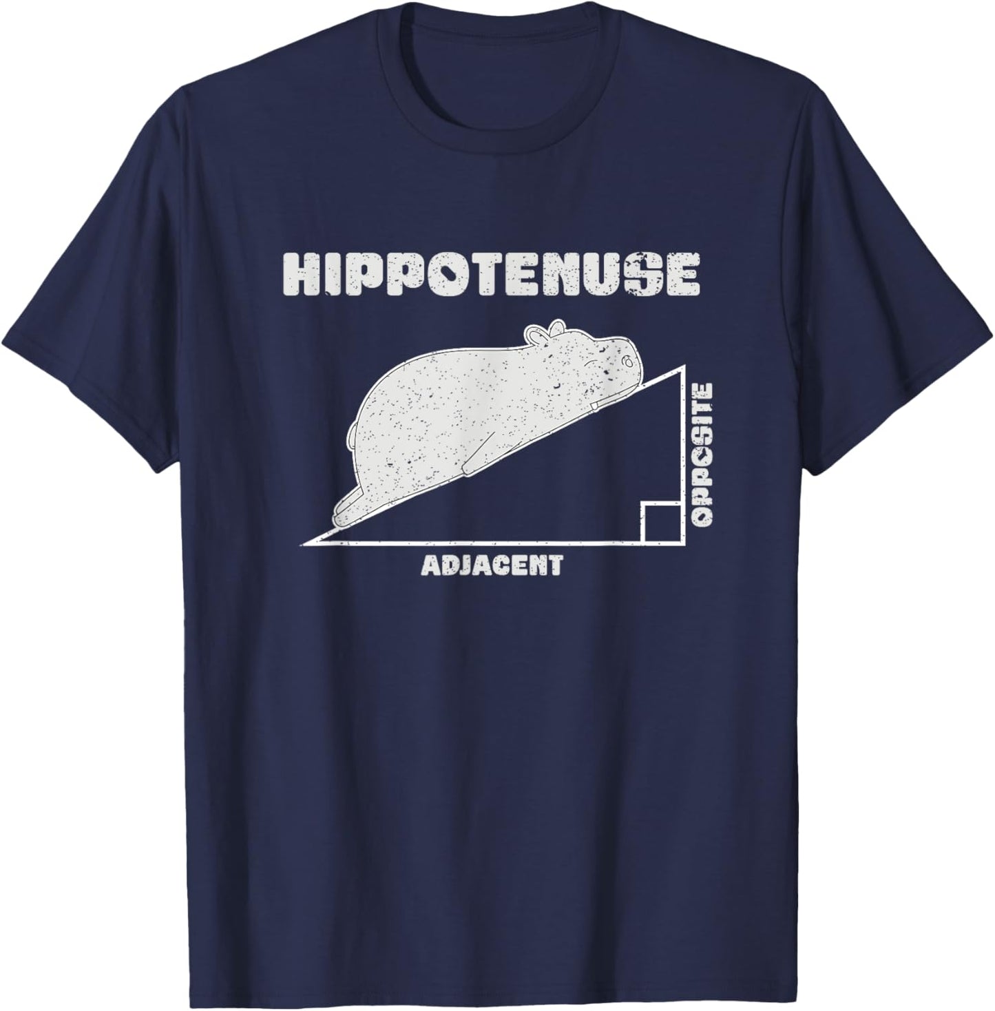 Funny Math Teacher Hippo Math Gift Hippo T-Shirt - T-Shirt | Navy