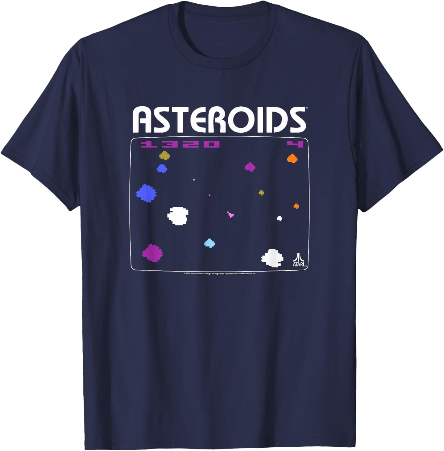 Atari Asteroids Screen T-Shirt - T-Shirt | Navy