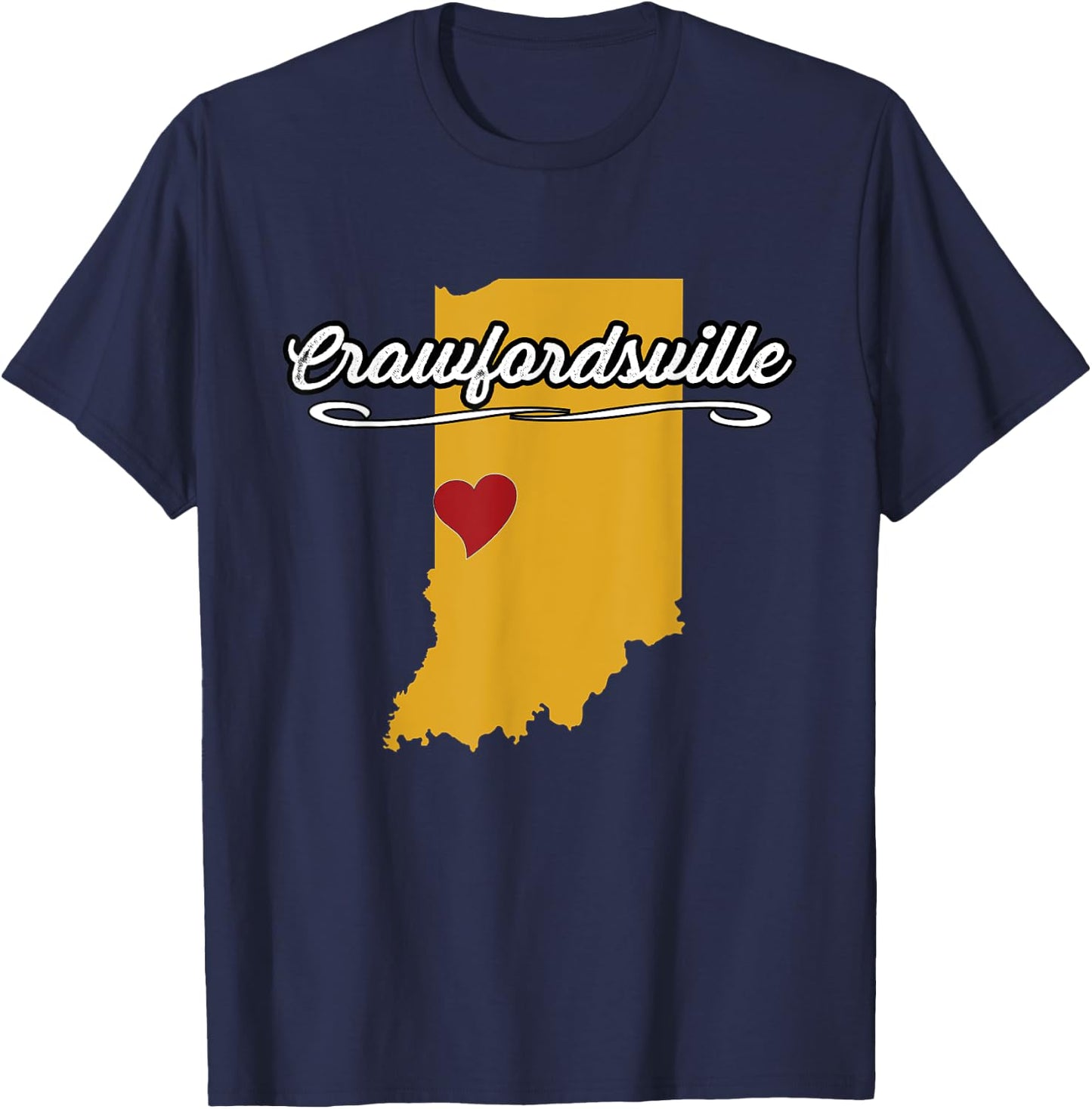 City of Crawfordsville Indiana | Novelty Merch Gift T-Shirt - T-Shirt | Navy