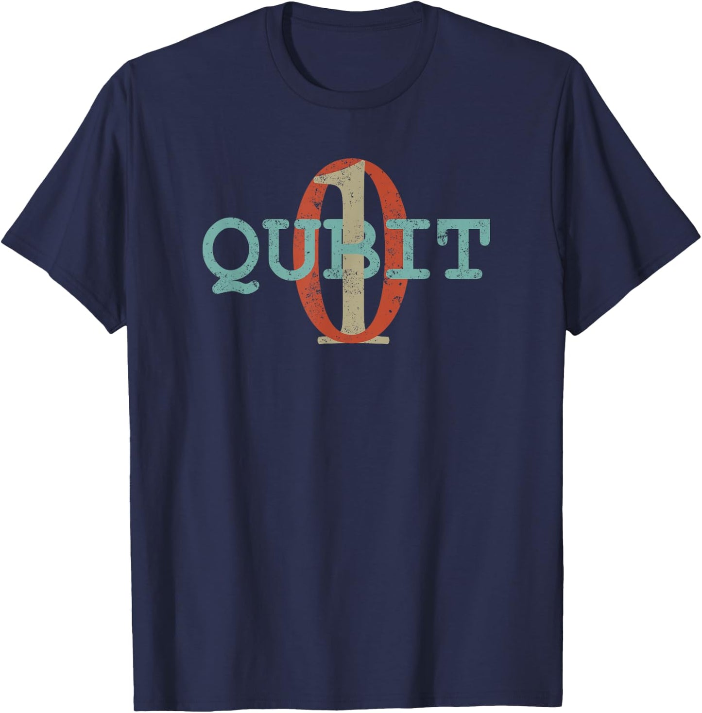 Qubit Gift Quantum Entanglement Computer Physics Computing T-Shirt - T-Shirt | Navy
