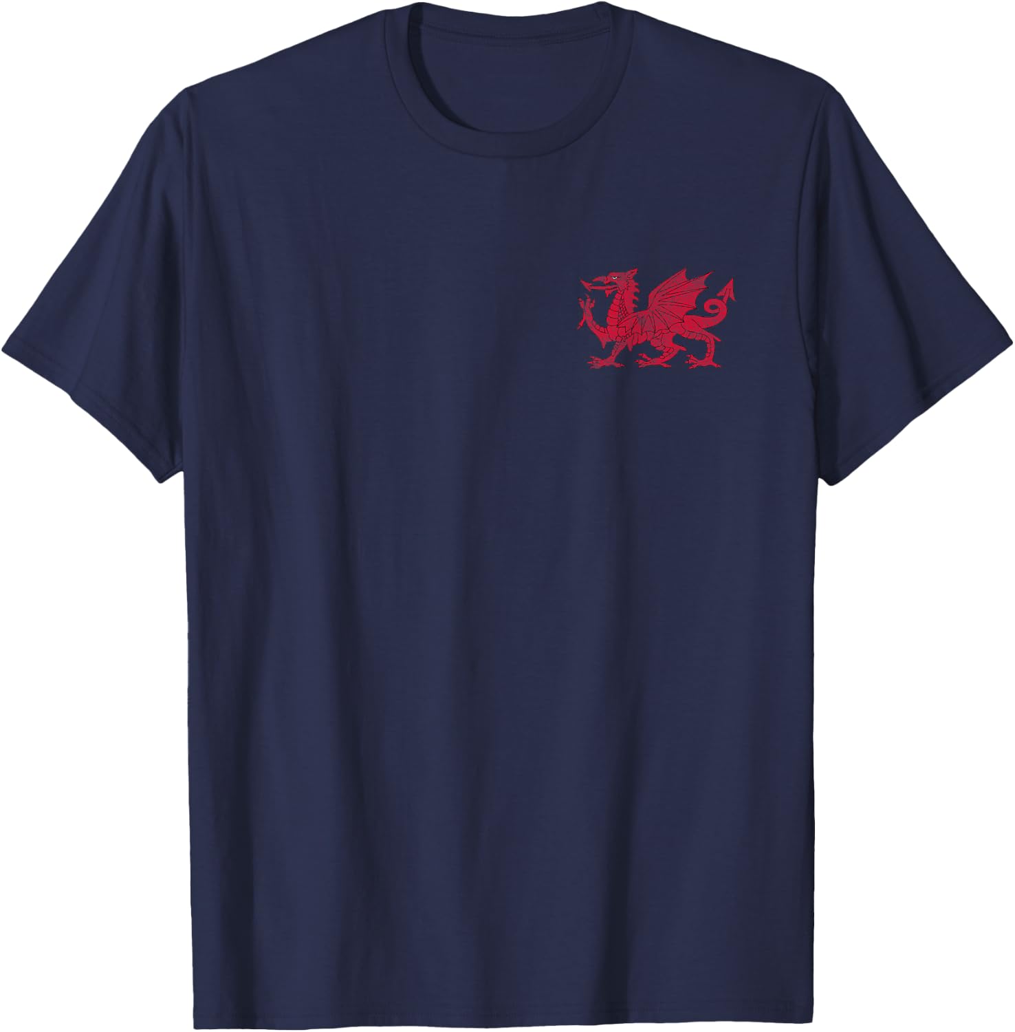 Wales Flag RED Dragon Welsh National Flag Cardiff T-Shirt - T-Shirt | Navy