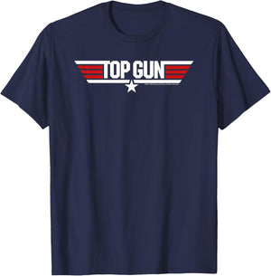 Top Gun White Classic Logo T-Shirt - T-Shirt | Navy