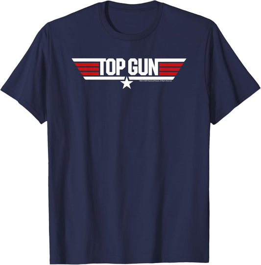 Top Gun White Classic Logo T-Shirt - T-Shirt | Navy