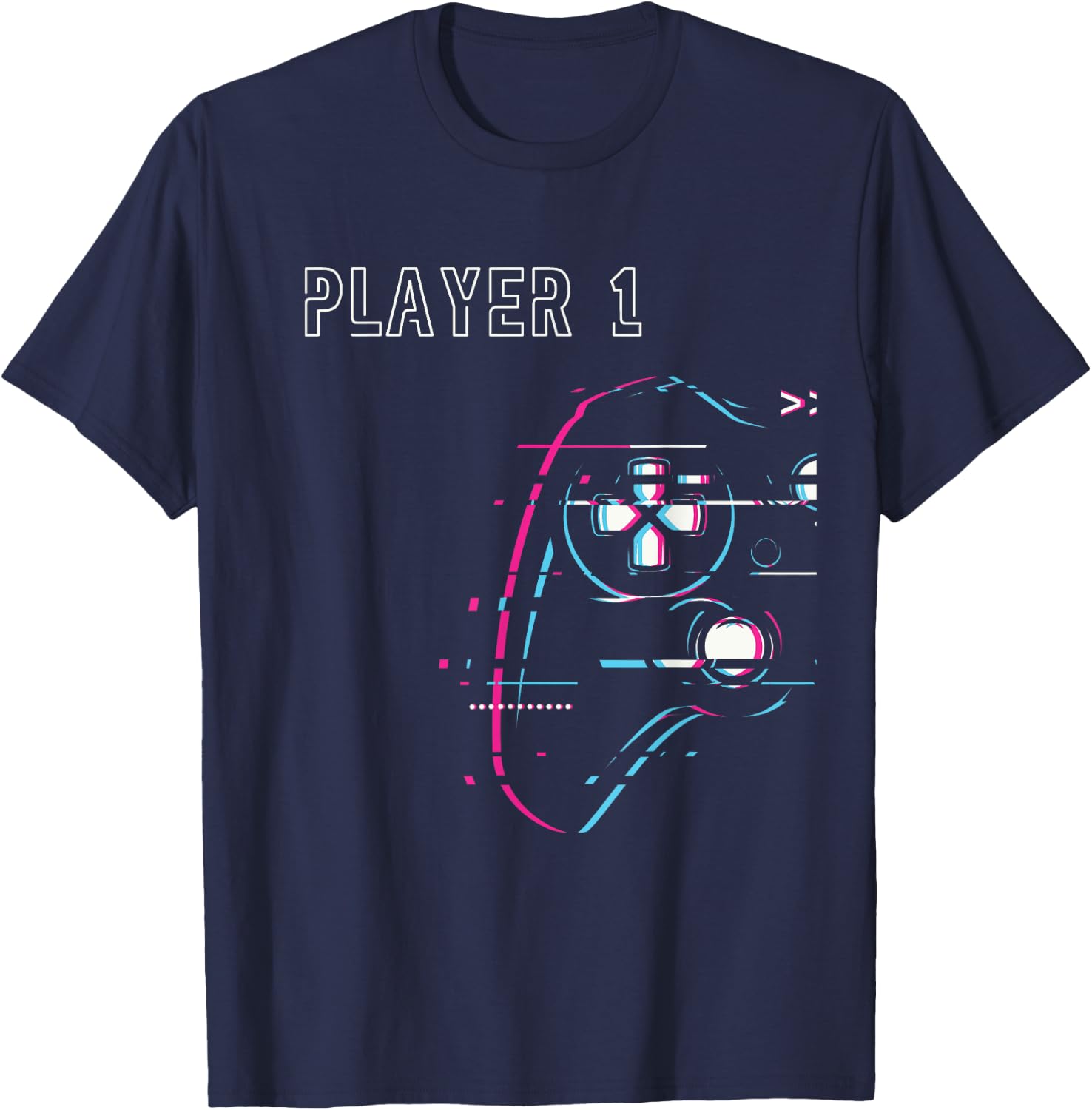 Gamer Couple - Player 1 Player 2 - Gamer Team T-Shirt - T-Shirt | Navy
