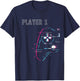 Gamer Couple - Player 1 Player 2 - Gamer Team T-Shirt - T-Shirt | Navy