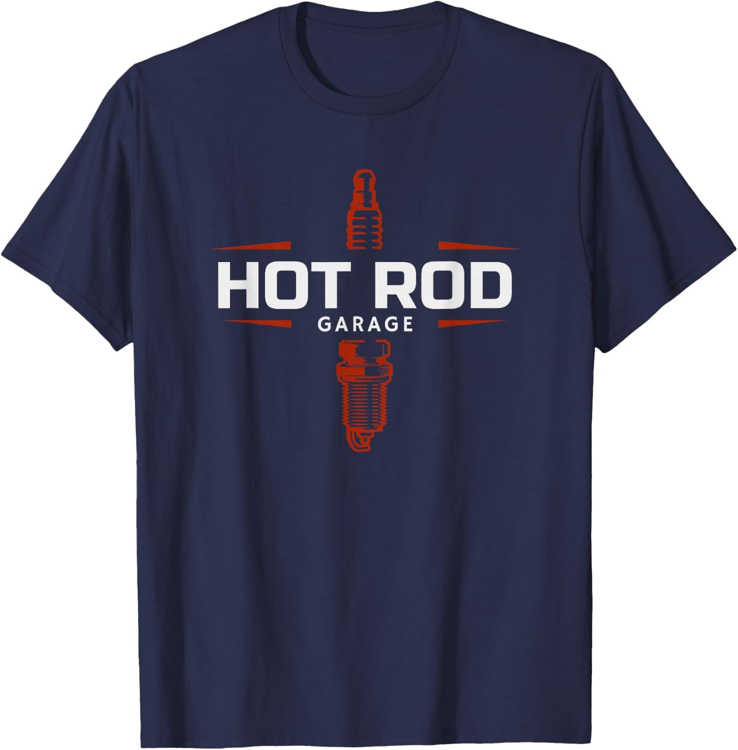 Hot Rod Garage Custom Retro Classic Car Spark Plug T-Shirt - T-Shirt | Navy