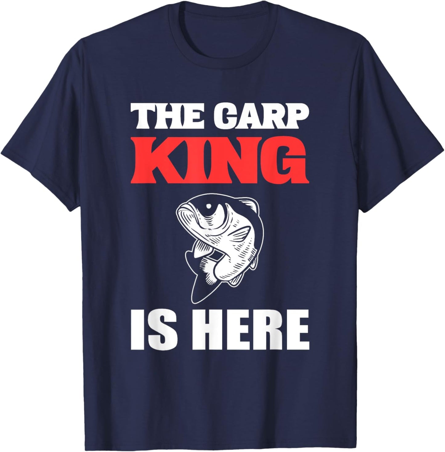 The Carp King Fish Lover And Fisher T-Shirt - T-Shirt | Navy