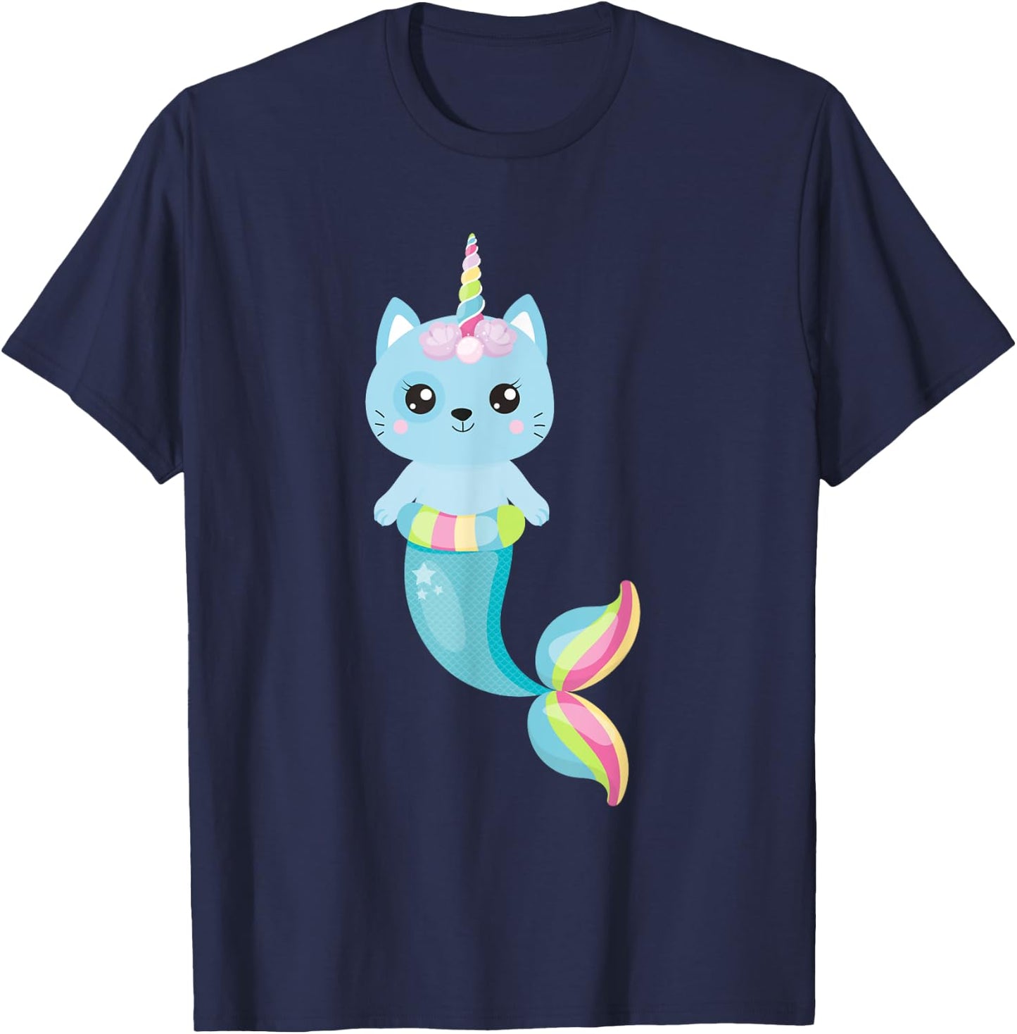 Summer Caticorn Unicorn T-Shirt - T-Shirt | Navy