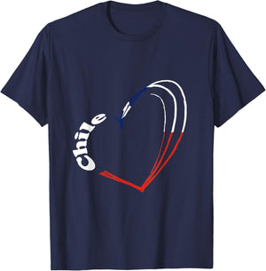 Chile Chilean Roots Chilean Pride Heart Chilean Flag T-Shirt - T-Shirt | Navy