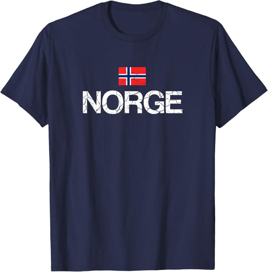 Norge Norway Norwegian Flag T-Shirt - T-Shirt | Navy