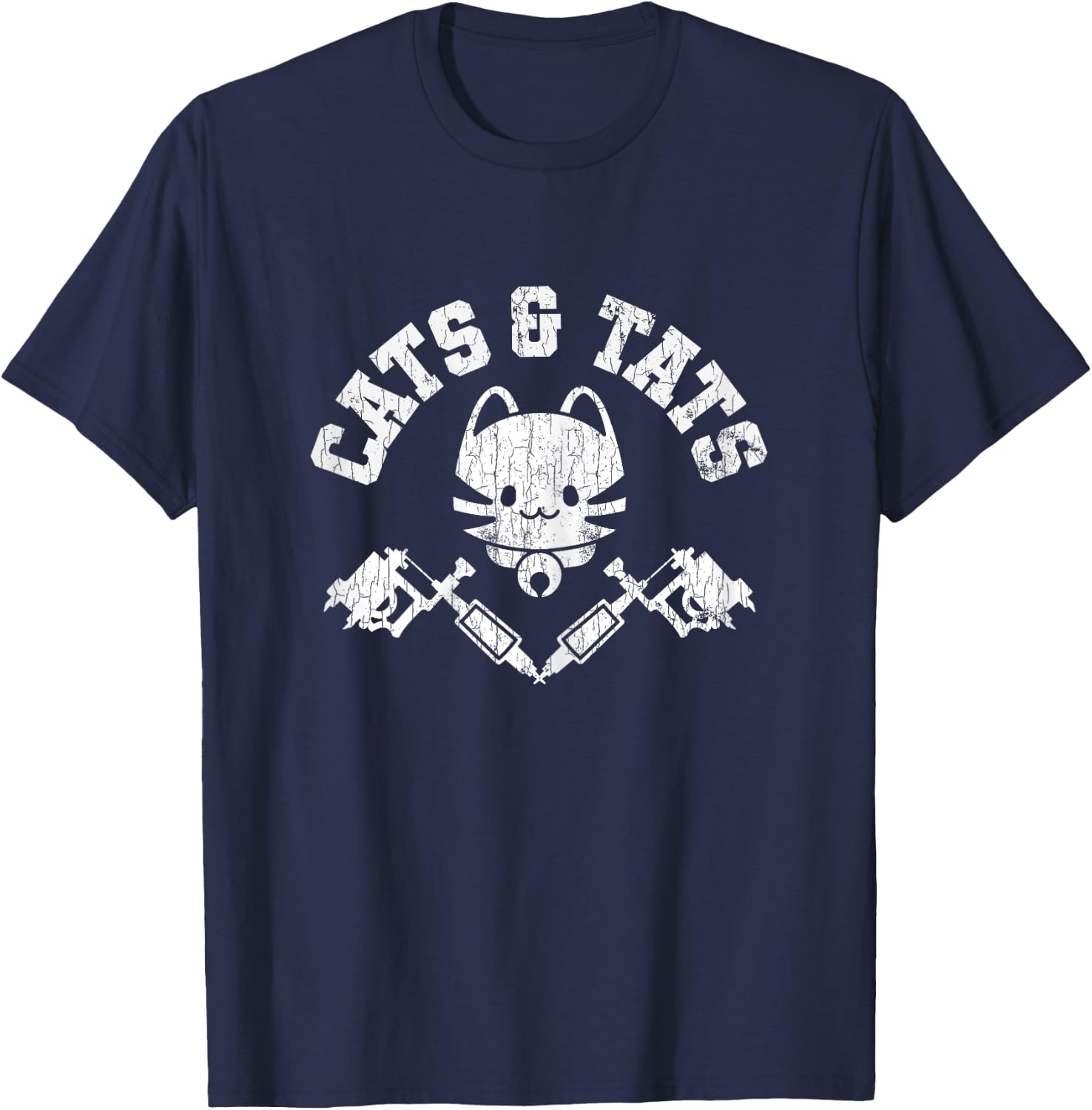 Funny Cats and Tats Gift Tattoo Ink Tattoo Artist Cats T-Shirt - T-Shirt | Navy