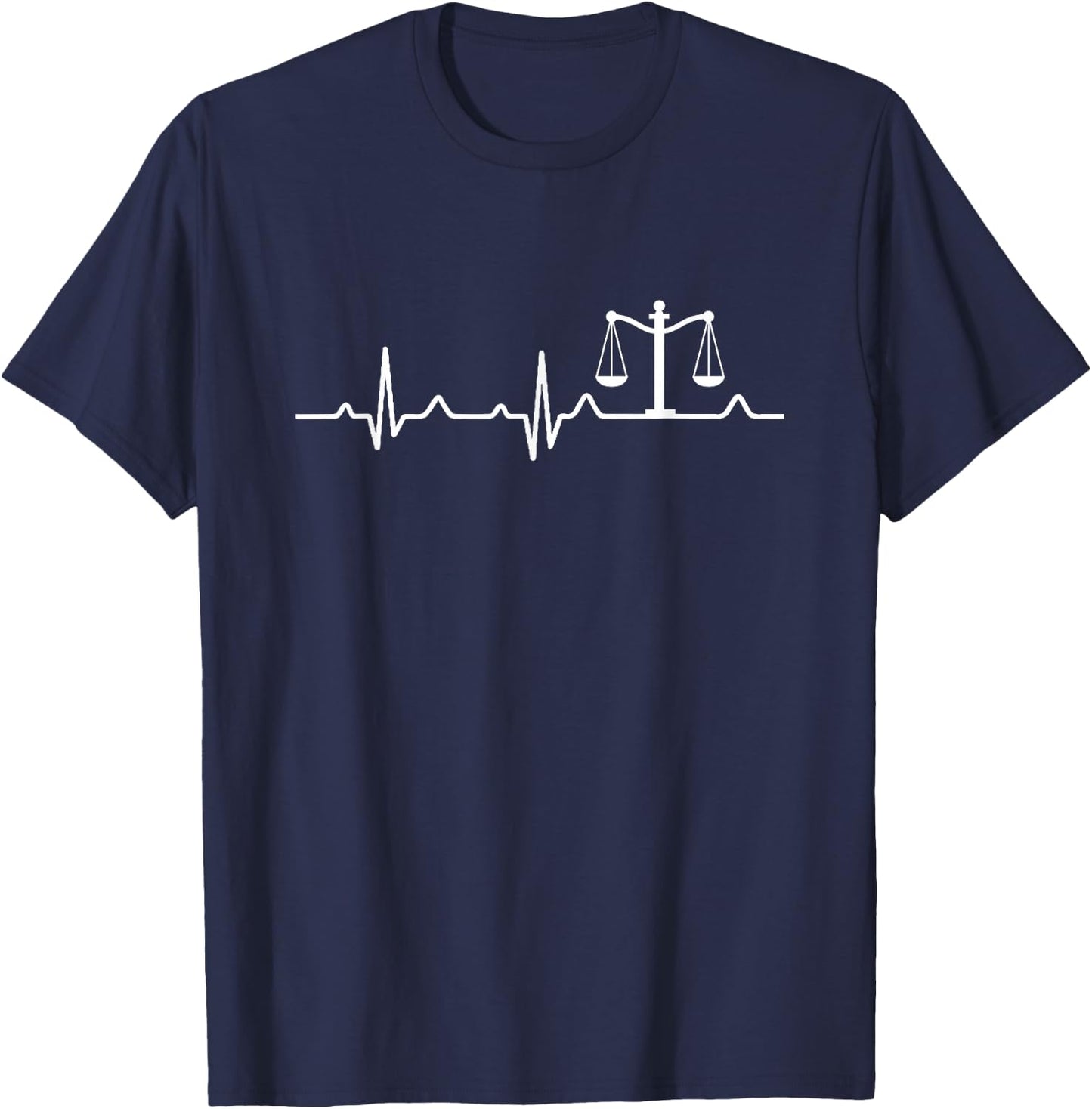 Lawyer Shirt, Law School Gift, Balance Heartbeat Attorney T-Shirt - T-Shirt | Navy