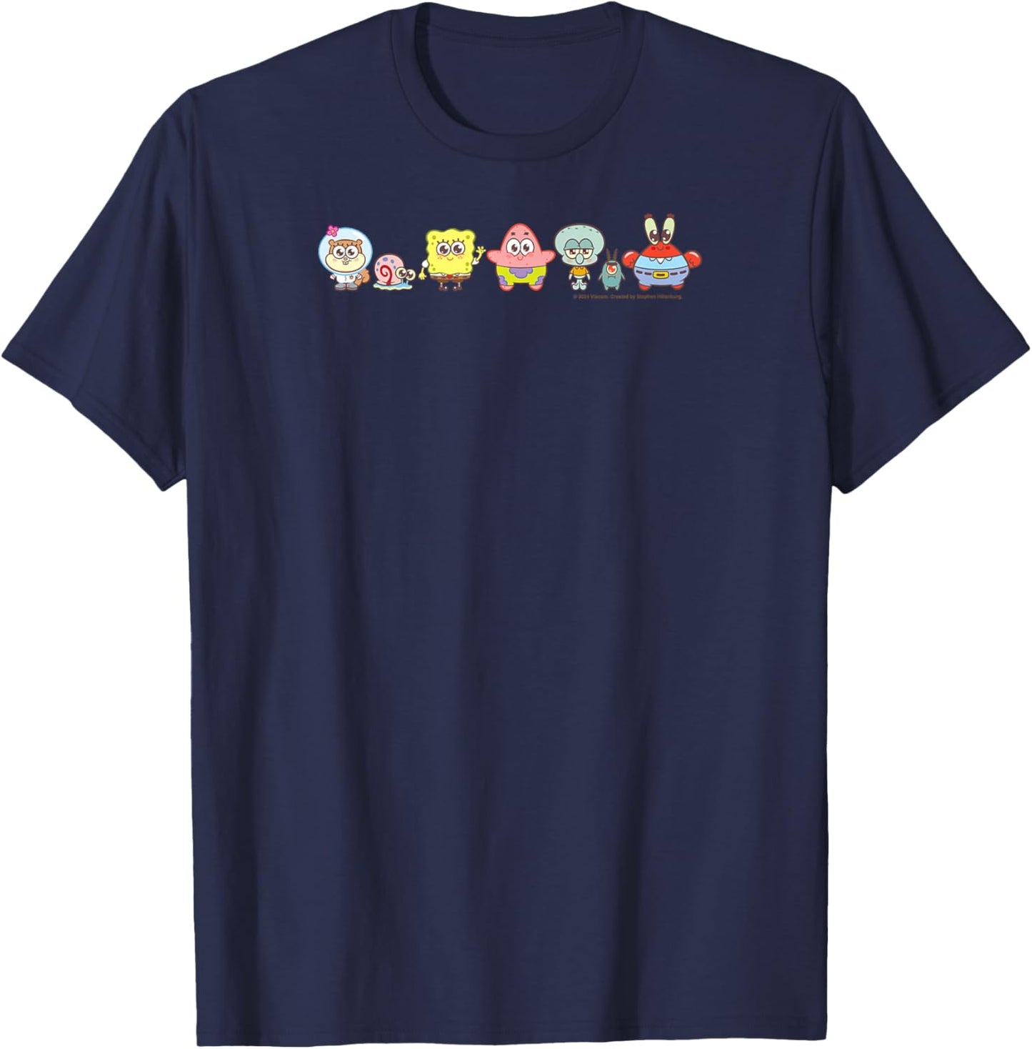 Spongebob Squarepants - Bikini Bottom Cute Characters T-Shirt - T-Shirt | Navy