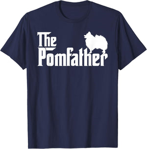Funny Pomeranian Father Dad The Pom Father Dog Lover T-Shirt - T-Shirt | Navy