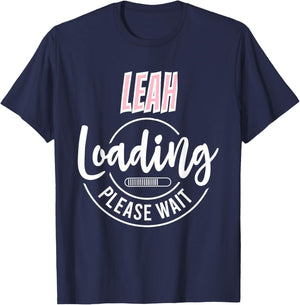Leah Custom Personalized Girls Baby Shower Shirt T-Shirt - T-Shirt | Navy