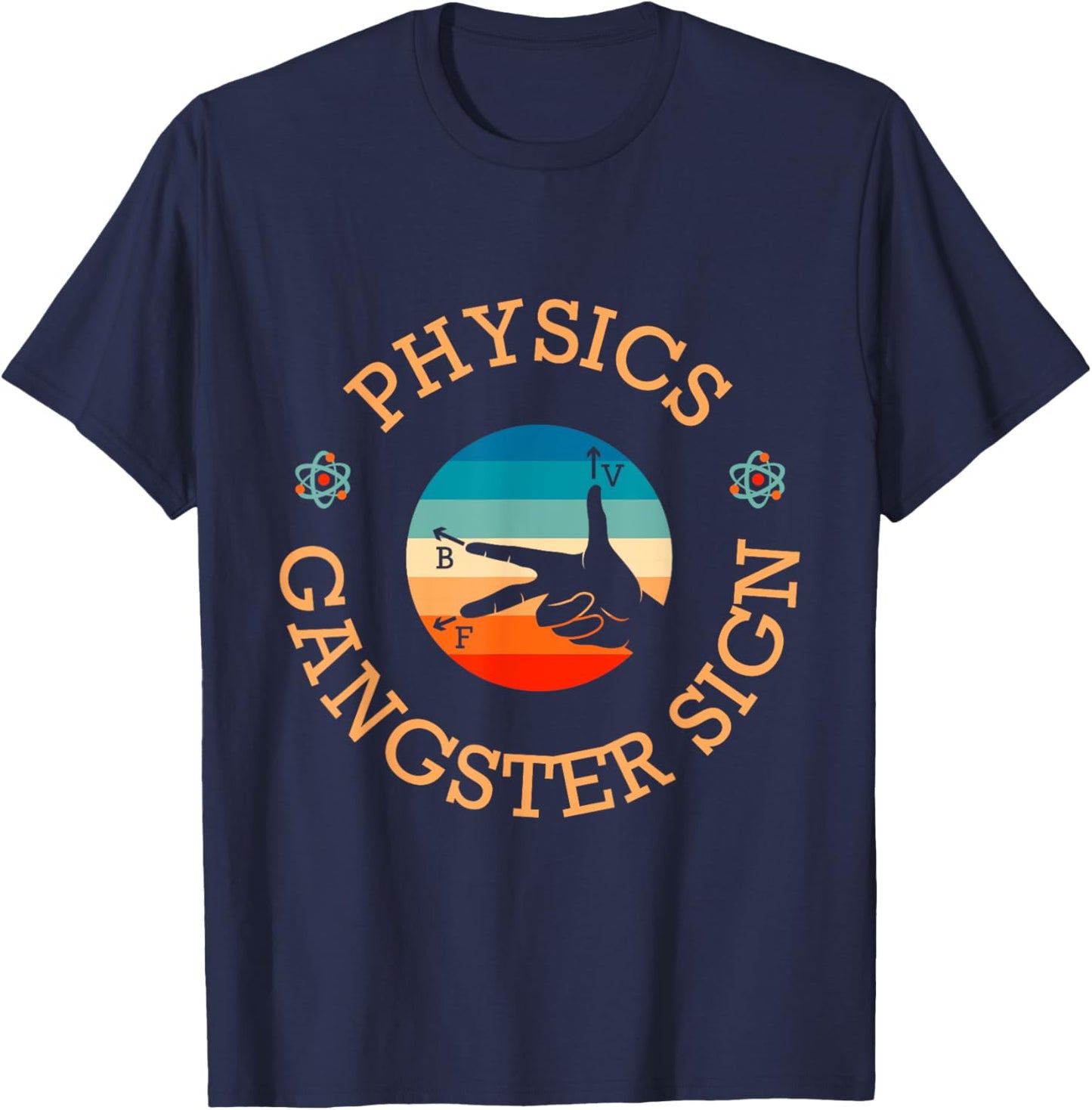 Physics Gangster Sign Physics Hand Sign Symbol T-Shirt - T-Shirt | Navy