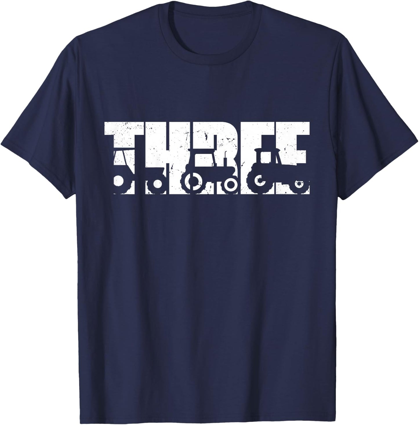 Kids 3 Year Old Shirt 3rd Birthday Tractor Farmer Boys Girls Kid T-Shirt - T-Shirt | Navy