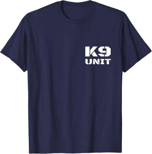 Front & Back K9 Unit Uniform K-9 Team Officer Police Handler T-Shirt - T-Shirt | Navy