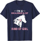 Dy Dog Horse Cat Floral Silhouette Animal Lover Girl Gift T-Shirt - T-Shirt | Navy