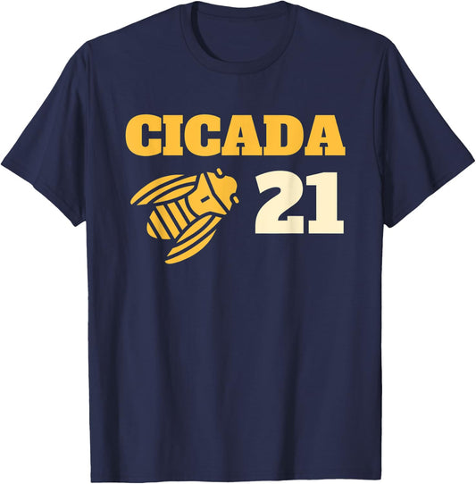 Cicada 21 Bug Lover Simple Graphic Entomologist T-Shirt - T-Shirt | Navy