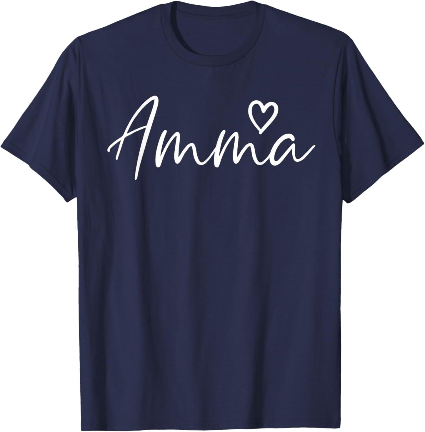 Amma Gifts Grandma Heart Mother's Day Amma T-Shirt - T-Shirt | Navy