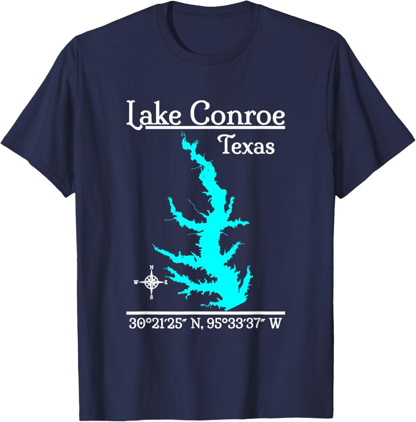 Lake Conroe, Texas T-Shirt - T-Shirt | Navy