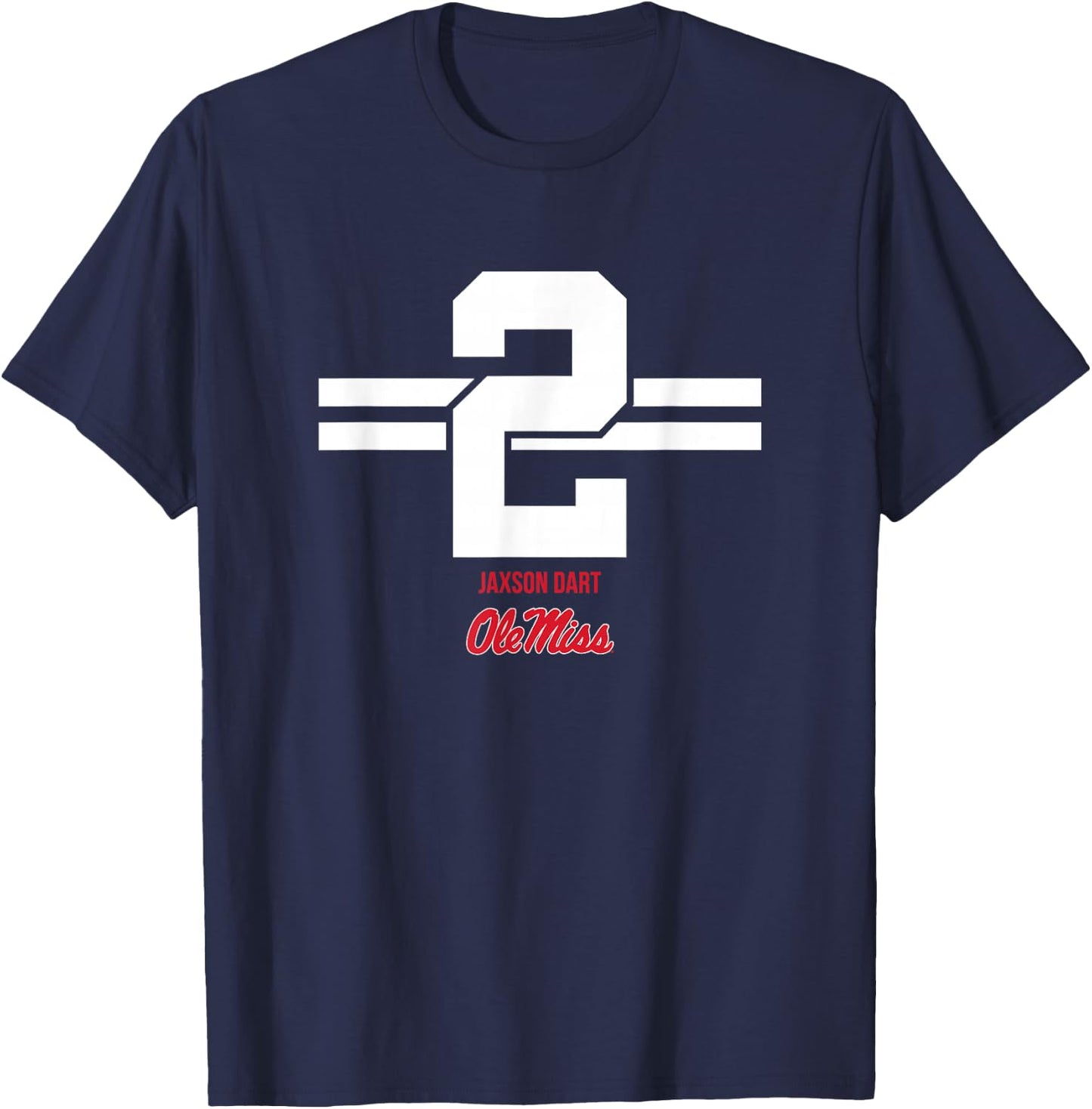 Ole Miss Football: Jaxson Dart 2 Stripe T-Shirt - T-Shirt | Navy