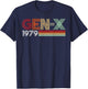 Gen X 1979 Retro Generation Xer Vintage Text Style T-Shirt - T-Shirt | Navy