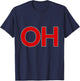 State of Ohio OH-IO Big Print Logo Red Grey T-Shirt - T-Shirt | Navy