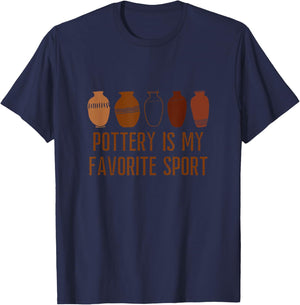 Pottery Is My Favorite Sport Artist Ceramics Lover Funny T-Shirt - T-Shirt | Navy