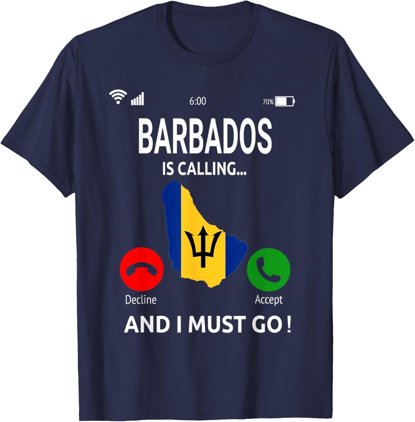 Barbados Is Calling Barbados Flag Vacation Barbados T-Shirt - T-Shirt | Navy