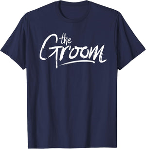 Groom Matching Bridal Wedding Party Couple Honeymoon T-Shirt - T-Shirt | Navy