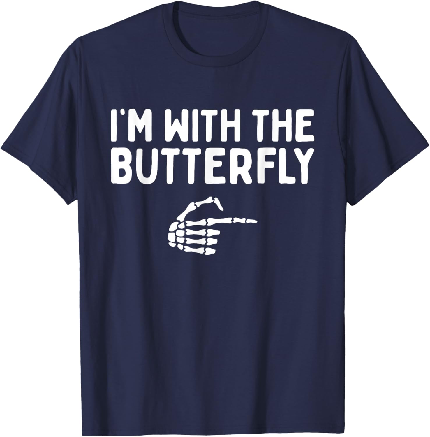 I'm With The Butterfly Halloween Costume Matching Couples T-Shirt - T-Shirt | Navy