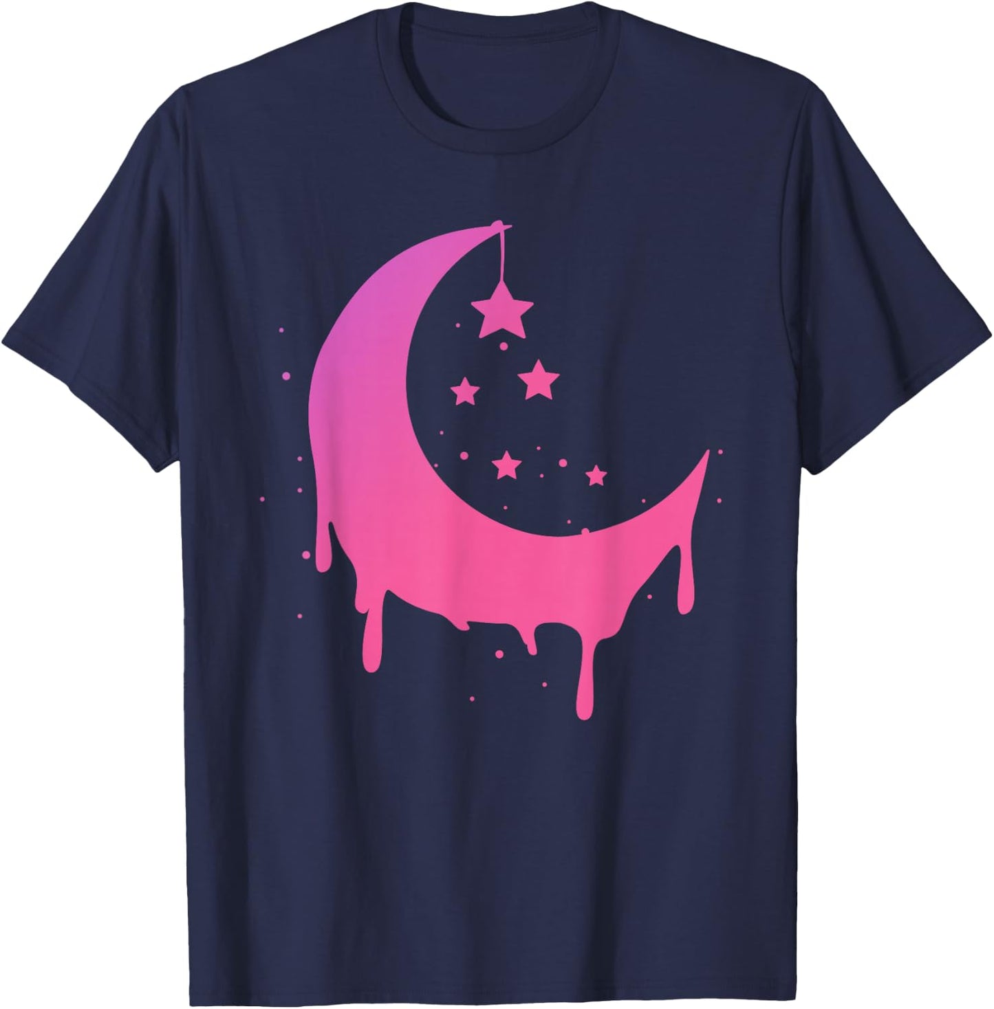 Pastel Moon Goth Vaporwave T-Shirt - T-Shirt | Navy